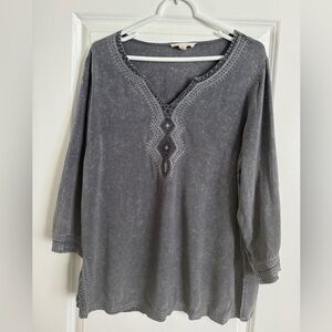 Charcoal Embroidered Women's Tunic